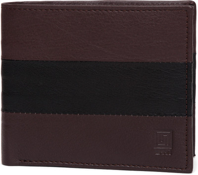 

U+N Men Brown Genuine Leather Wallet(4 Card Slots)