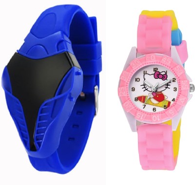 COSMIC blue cobra digital led boys watch having latest , designer , sporty big size dial WITH hello KITTY CARTOON PRINTED kids Watch  - For Boys & Girls   Watches  (COSMIC)