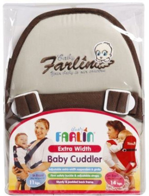 

Fralin Extra Width Adjustable Baby Front and Back Hold Cuddler Hands-Free 2-in-1 Baby Carrier Bag, Carry Bag, Front and Back Carry Bag with Comfortable Head Support & Buckle Straps (Brown) Baby Cuddler(White, Front Carry facing in)