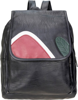 

AVMART Fashionable Leather look Black Formal Casual Backpack14 20 L Backpack(Black)