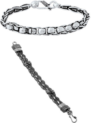 Voylla Alloy Silver Bracelet(Pack of 2)