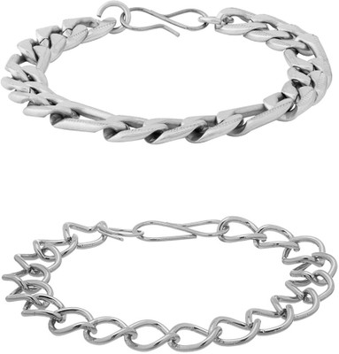 Voylla Alloy Silver Bracelet(Pack of 2)