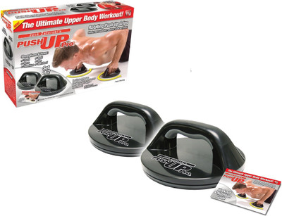 

IBS Rotating, Non Slip Pushup Bar Design - Wide Grips for Max Comfort - Smooth Rotation Eliminates Wrist Strain - Perfect for Men & Women, Fitness Workouts Push-up Bar(Black)