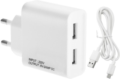 ESN 999 2 A Wall Charger for Mobile with Detachable Cable(White)