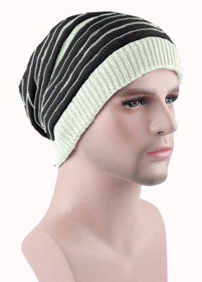 BEZAL Black Slouchy woolen Long Beanie Cap for Winter skull head Unisex Cap BEZAL Black Slouchy woolen Long Beanie Cap for Winter skull head Unisex Cap