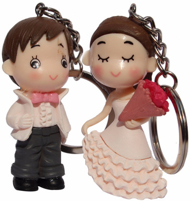 

Anishop Cute Wedding Valentine Special Gift pack oof 2 Key Chain(Multicolor)