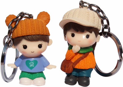 

Anishop Couple valentine gift pack of 2 Key Chain(Multicolor)