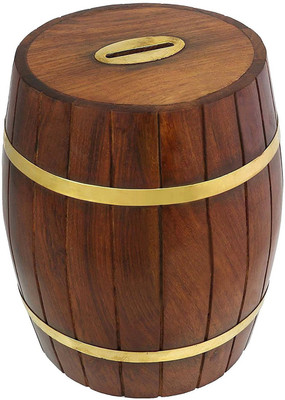 

Jk Handicrafts Wooden Piggy Bank, Money Bank, Gullak For Kids, Birthday Gift For Kids And Adults, Handmade Wooden Coin Box, Holder, Money Storage Box Size - LxBxH - 4x4x5 Inches Coin Bank(Brown)