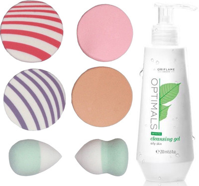 

Oriflame Sweden Optimals Whitening Cleanser - Oily Skin 200ml (26652) With Puff Sponge(Set of 7)