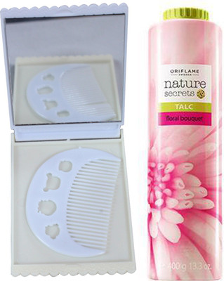 

Oriflame Sweden Nature Secrets Talc Floral Bouquet (400g) (25441) With Comb & Mirror Set(Set of 3)