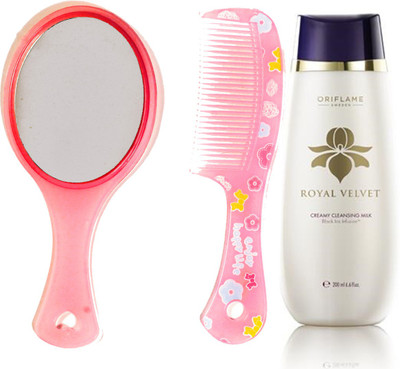 

Oriflame Sweden Royal Velvet Creamy Cleansing Milk 200ml (22421) With Mirror Comb Set(Set of 3)