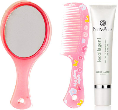 

Oriflame Sweden NovAge Ecollagen Wrinkle Smoothing Eye Cream 15ml (31546) With Mirror Comb Set(Set of 3)