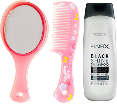 

Oriflame Sweden HairX Black Shine Shampoo 250ml (32148) With Mirror & Comb Set(Set of 3)