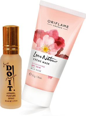 

Oriflame Sweden Love Nature Crème Mask Wild Rose 50ml (32044) With Just Doit Parfume 30ml(Set of 2)