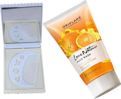 

Oriflame Sweden Love Nature Face Wash Orange 50ml (32223) With Comb Mirror Set(Set of 3)