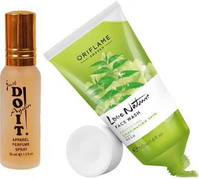 

Oriflame Sweden Love Nature Face Wash Neem 50ml (32041) With Just Doit Parfume 30ml(Set of 2)