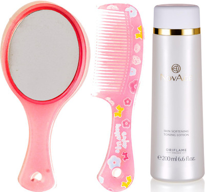 

Oriflame Sweden NovAge Skin Softening Toning Lotion 200ml (32742) With Mirror Comb Set(Set of 3)