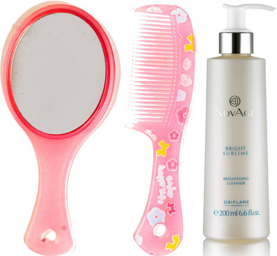 Oriflame Sweden NovAge Bright Sublime Brightening Cleanser 200ml (32656) With Mirror Comb Set(Set of 3)