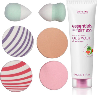 

Oriflame Sweden Essentials Fairness Multi-Benefit Gel Wash 125ml (32699) With Puff Sponge(Set of 7)