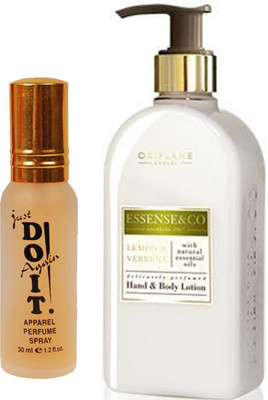 

Oriflame Sweden Essense&Co. Lemon & Verbena Hand & Body Lotion 300ml ( 31851 ) With Just Doit Parfume 30ml(Set of 2)