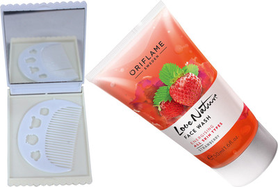 

Oriflame Sweden Love Nature Face Wash Strawberry 200ml (32668) With Comb Mirror Set(Set of 3)