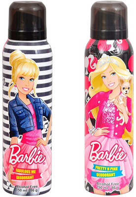 

Barbie Fabulous Me and Pretty N Pink Deodorant Combo Pack of 2 (150ML each) Deodorant Spray - For Women(300 ml, Pack of 2)