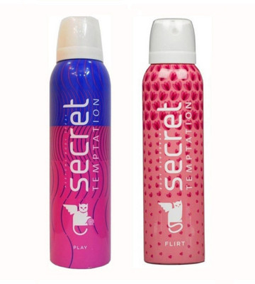 

Secret Temptation Play And Flirt Body Spray - For Women(150 ml, Pack of 2)
