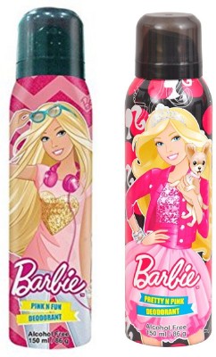 

Barbie Pink N Fun and Pretty N Pink Deodorant Combo Pack of 2 (150ML each) Deodorant Spray - For Women(300 ml, Pack of 2)