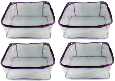 

Afrose High Quality Multipurpose transparent Plain Saree Cover 4PC Capacity 10-15 Units Saree/Blouse Each(White)