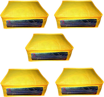

Atorakushon new and modern stylish dresses covers Non Woven Saree wardrobe orgniser, cover / Wedding Gift, Regular Clothes Bag, Vanity pouch, Set Of 5 (Yellow) at5 pcs Sari Small Non woven yellow(Yellow)