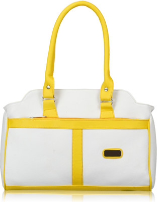 Aisna Hand-held Bag(White, Yellow)