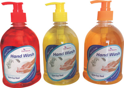 

Fine Beauty pack of 3 Anti Gems Hand Wash Lemon, Strawberry, Orange Flavour(1500 ml, Pump Dispenser, Pack of 3)