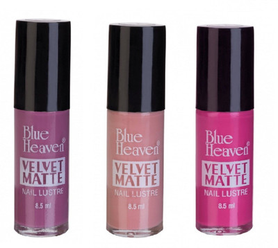 

Blue Heaven VELVET MATTE NAIL LUSTRE MULTICOLOR(Pack of 3)