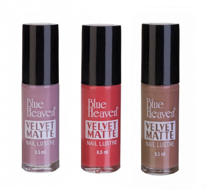 

Blue Heaven VELVET MATTE NAIL LUSTRE MULTICOLOR(Pack of 3)