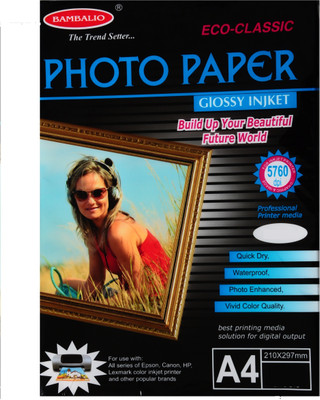 

Bambalio Glossy photo paper 230 GSM 60 Sheets Unruled A4 Photo Paper(Set of 3, White)