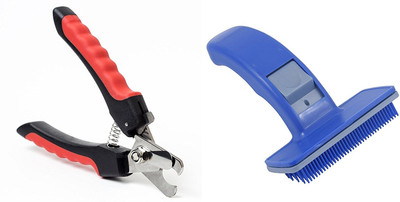 

Foodie Puppies High Quality Dog Imported Dog Grooming Kit - Dog Nail Clipper + Dog Slicker Brush Slicker Brushes for Dog & Cat