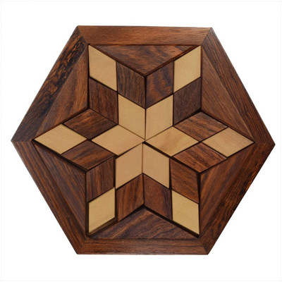 

WoodCart H@ndmade Wooden 30-Piece Star Jigsaw/Tangram Puzzle Board- Wooden Toy Game - Brain Teaser - Hexagon Plate Mix(30 Pieces)