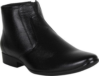 

Vincenzo Men's Leather Zip Boot/Shoes Slip On For Men(Black