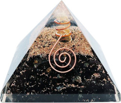 

Beyond Thoughts Orgone Black Agate Pyramid Decorative Showpiece - 5 cm(Crystal, Black)