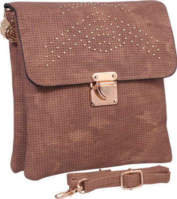 

Bee Fashionable Women Casual Brown PU Sling Bag