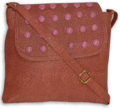 

Rapidcostore Girls Casual Tan Leatherette Sling Bag