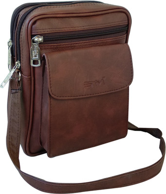SM Brown Sling Bag artificial leather sling bag