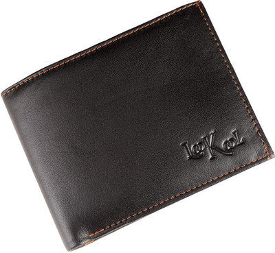 

Look-Kool Men Black Genuine Leather Wallet(7 Card Slots)