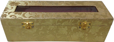 

Haryana Craft Single Roll Bangle Box in Wooden Coated Metirail Polypropylene, jewellery Box Vanity Box Bangles BOX Vanity Box(Golden)