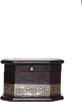 

Rajotsav wooden Handcrafted Utility Box Makeup jewelry box Vanity Box(Brown)
