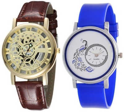 Talgo New Arrival Red Robin Season Special RROPENBRMOREDIALBU New Special Collection Gold Round Dial Transparent Formal Party Wear Leather Strap and Blue Colour Round Dial Rubber Strap RROPENBRDIALMOREBLUE Watch  - For Men & Women   Watches  (Talgo)