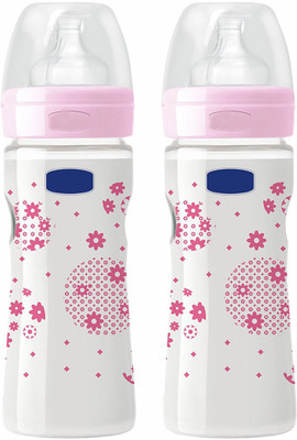 

Healthllave Baby Natural Feeding Bottle | Wellbeing | Silicone Nipple (Pack of 2) - 150 ml(Pink, White)