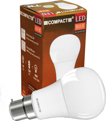 Compact 7 W Round B22 LED Bulb(White)