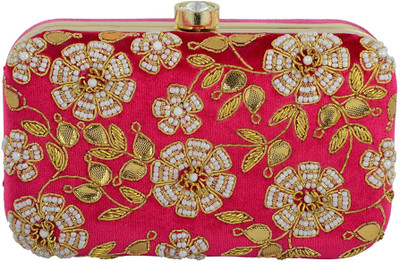 

Tooba Handicraft Party Pink Clutch