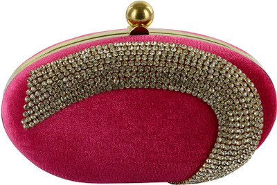 

Tooba Handicraft Party Pink Clutch